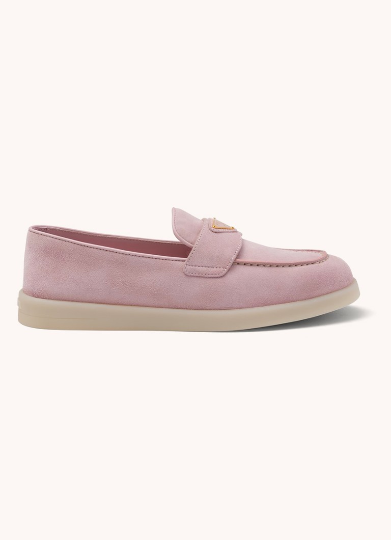 Mocassins Prada de camurça com logotipo