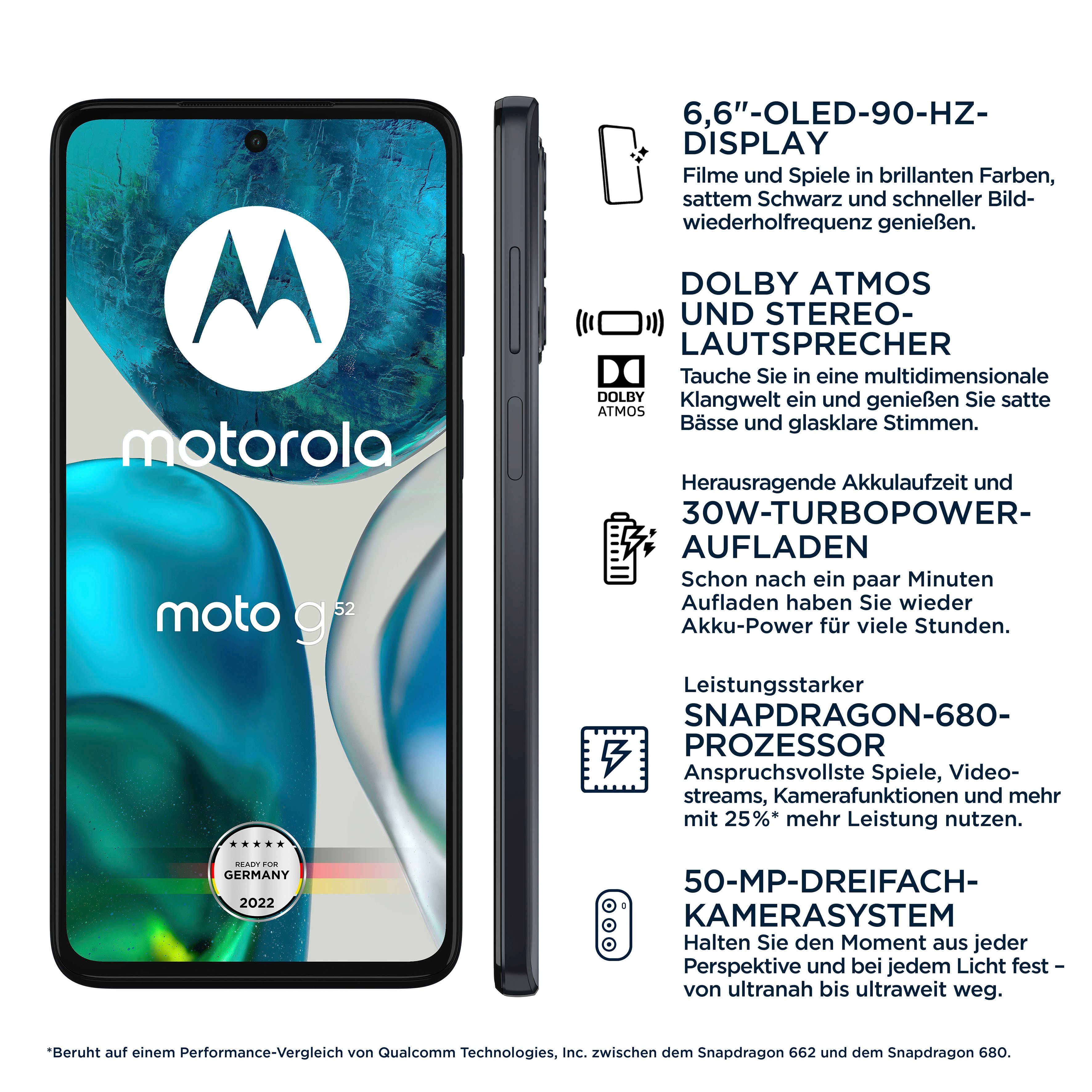 Motorola moto G52 Smartphone (16,76 cm/6,6 Zoll, 128 GB Speicherplatz, 50 MP Kamera)