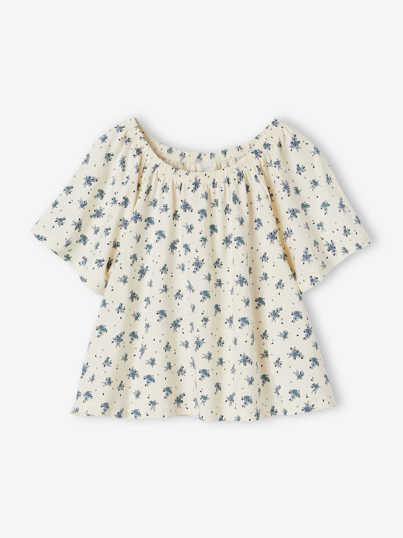 Vertbaudet Mädchen Blusenshirt mit Recycling-Polyester - wollweiß