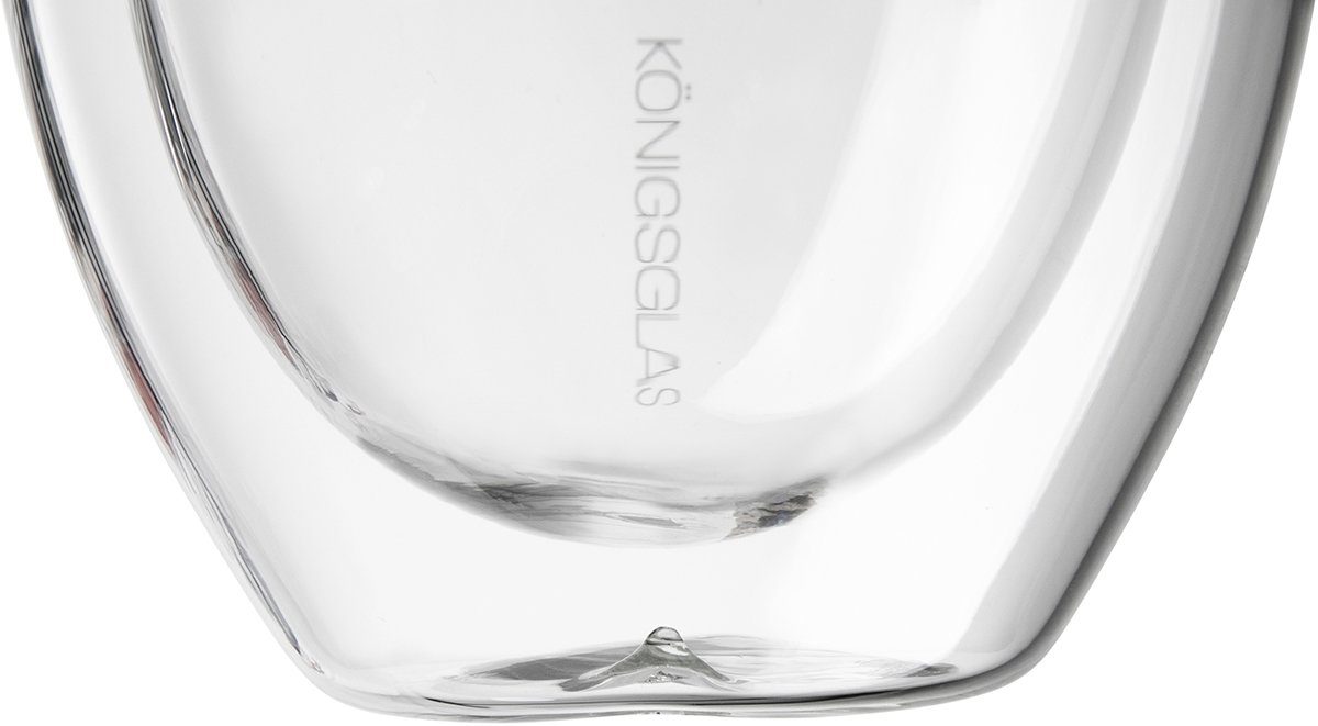 Königsglas Espressoglas Espresso Glas Set 80 ml doppelwandige Espressotassen, Thermogläser, handgefertigte Kaffee Gläser 2/4er Set Cappuccino Latte Macchiato