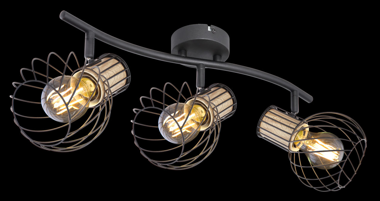 Globo Lighting - LUISE - Strahler Metall schwarz, 3x E27