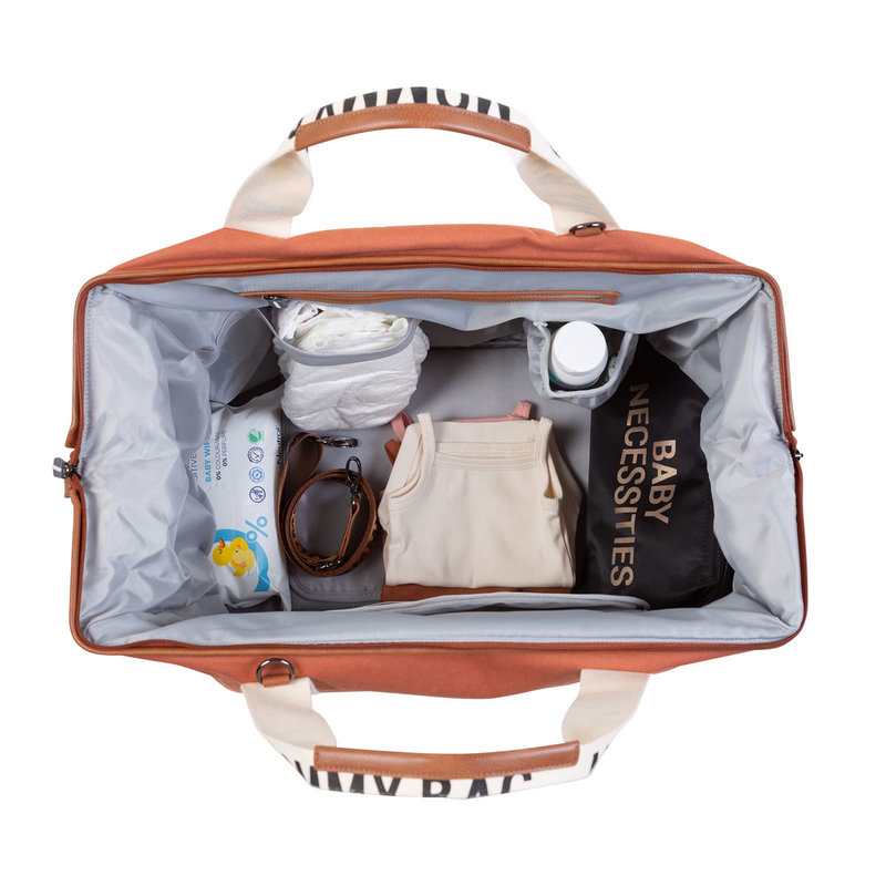 Sac à langer Mommy Bags Canvas Signature terracotta Childhome