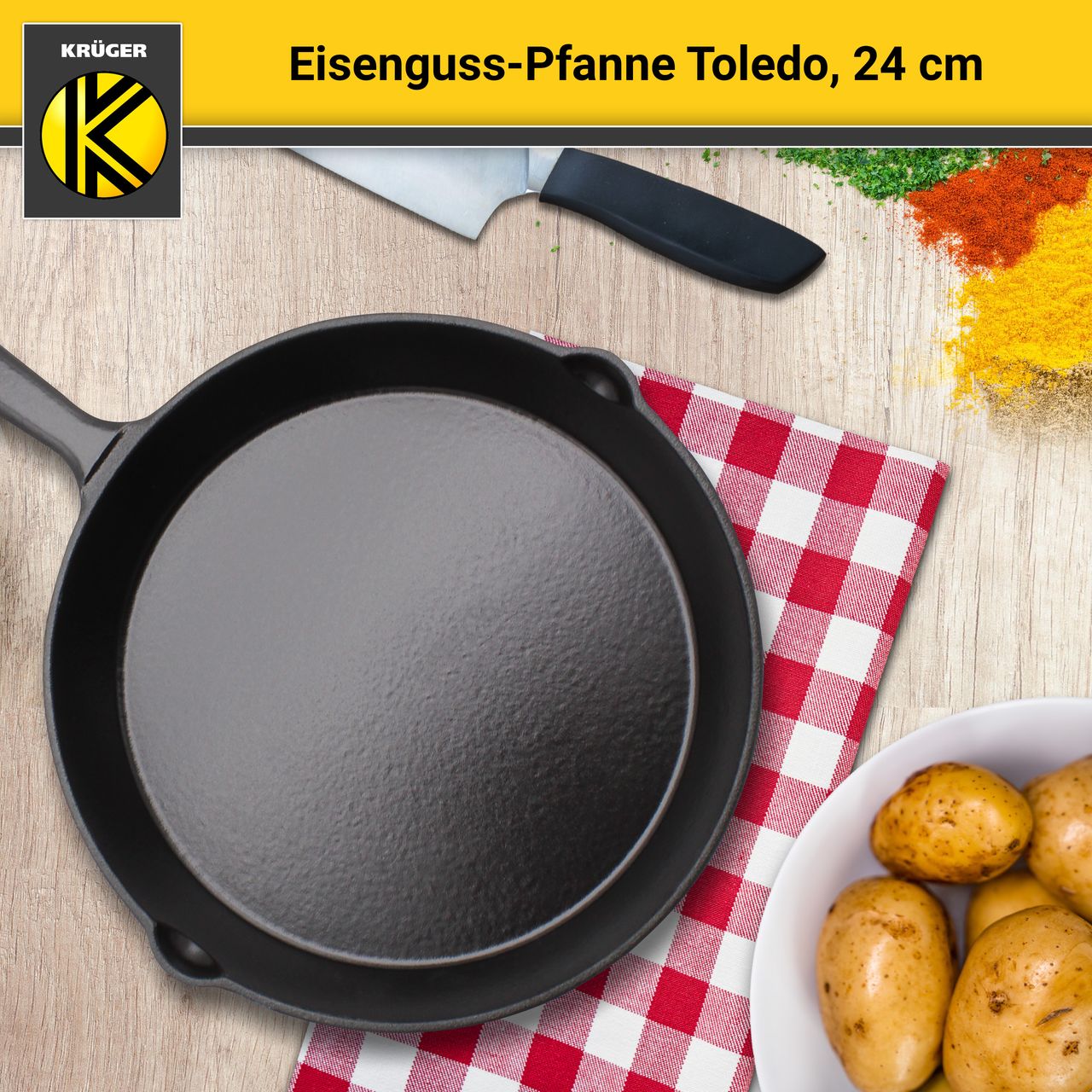 Karl Krüger Eisenguss Pfanne TOLEDO, 24 cm
