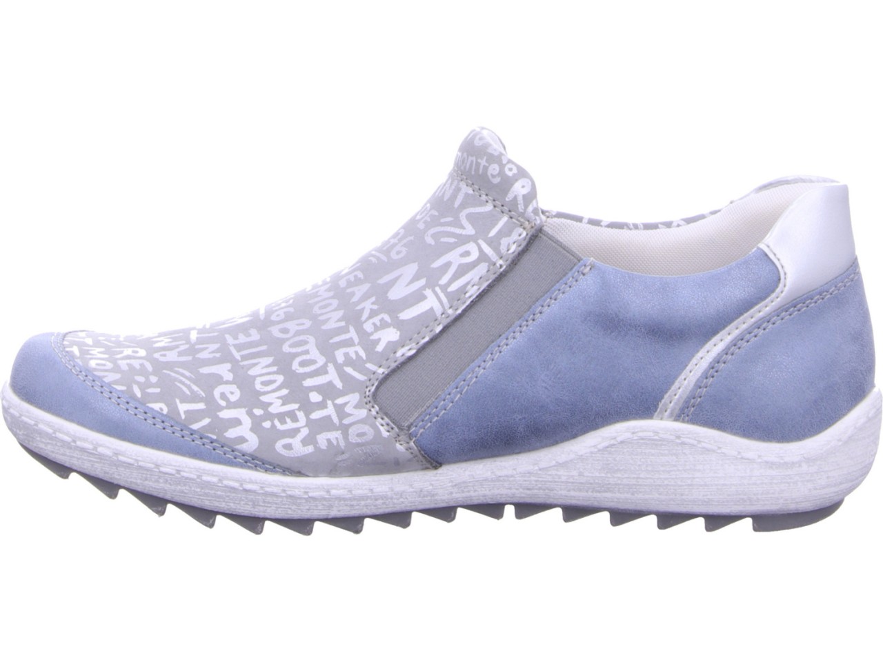 REMONTE Klassische Slipper blau bleu ciel silver