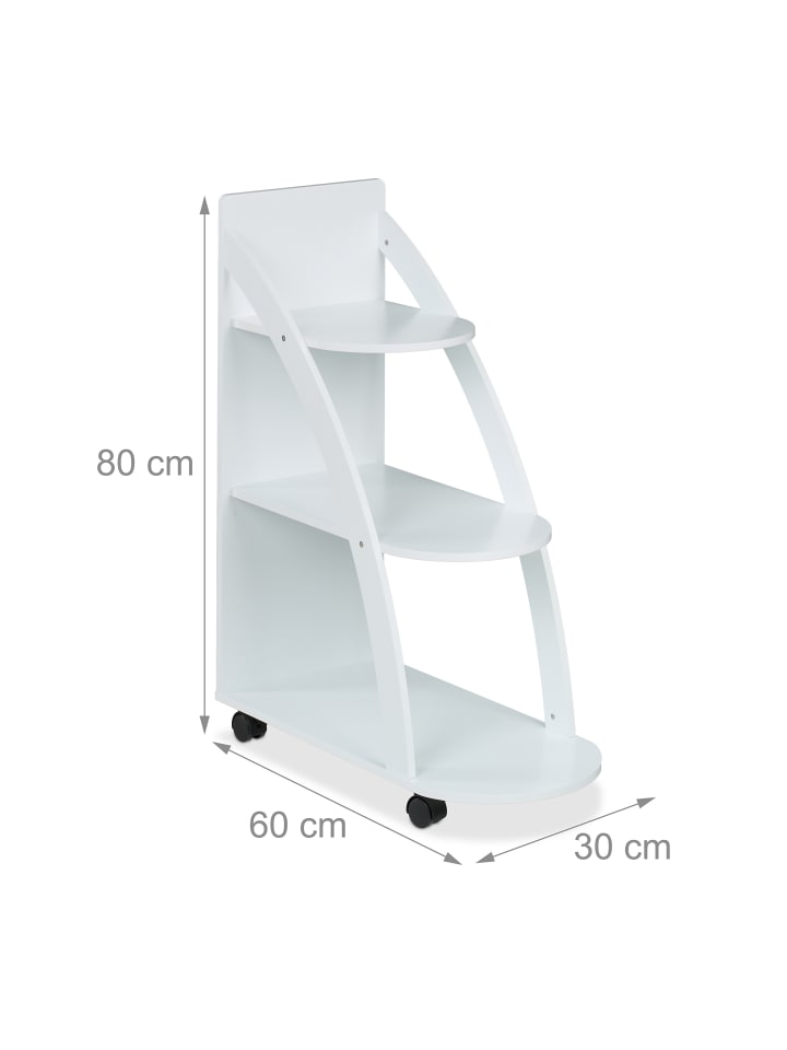 relaxdays Rollwagen in Weiß - (B)60 x (H)80 x (T)30 cm günstig kaufen onesize