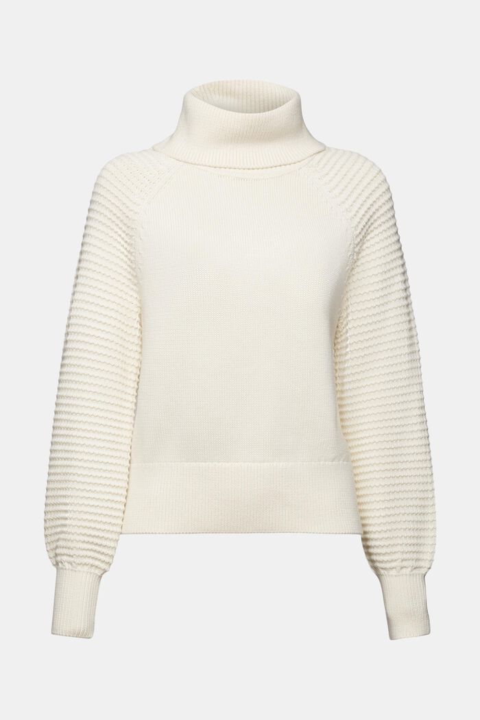 Baumwollpullover mit Rollkragen