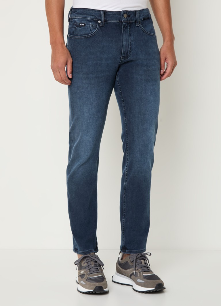 Calça jeans slim fit HUGO BOSS P-Delaware com lavagem escura