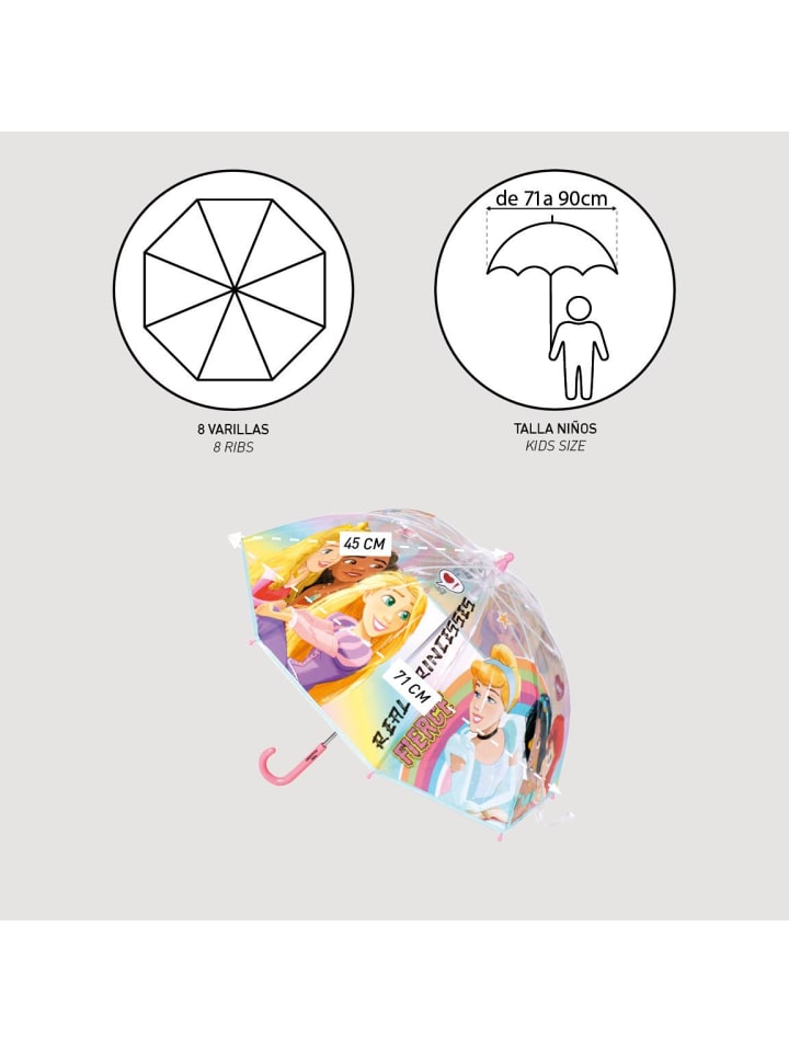 Disney Princess Regenschirm Disney Prinzessinen (D): 71 cm in Bunt günstig kaufen 71