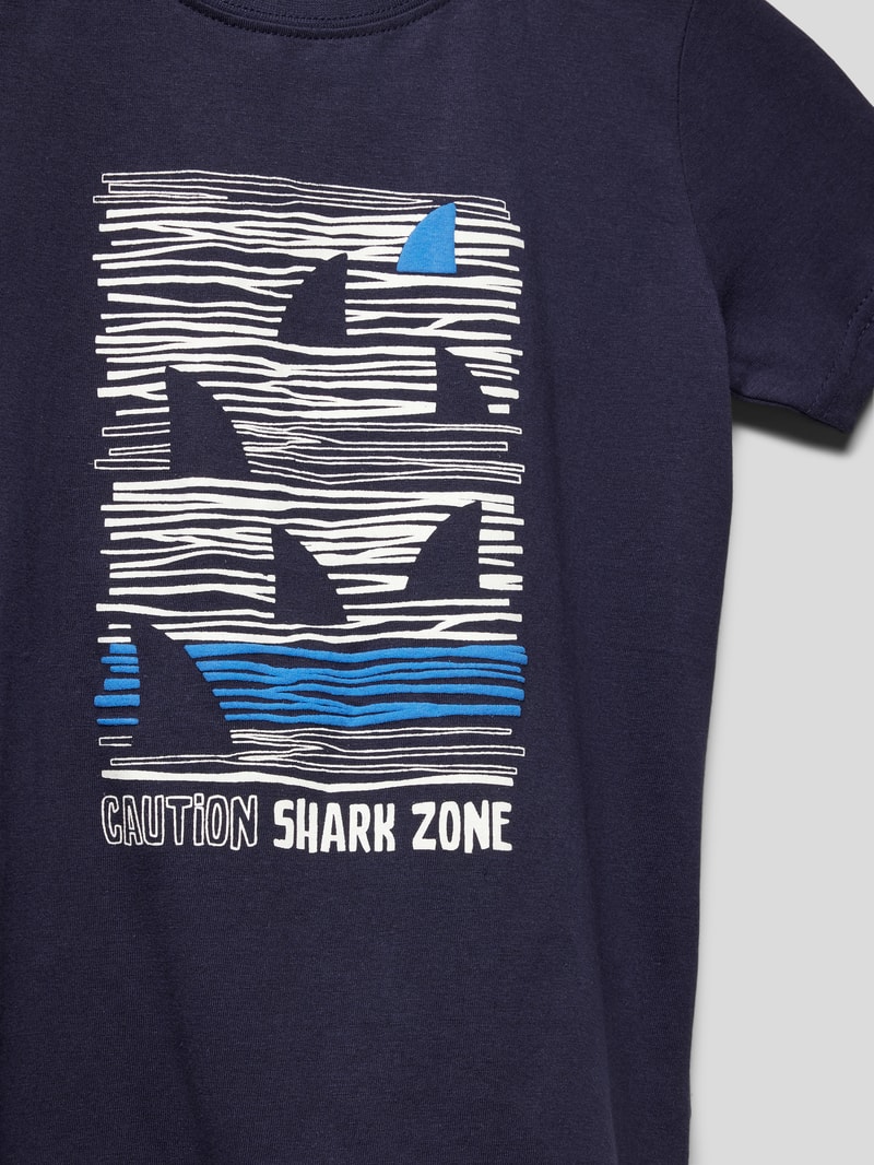 T-Shirt mit Motiv-Print in blau