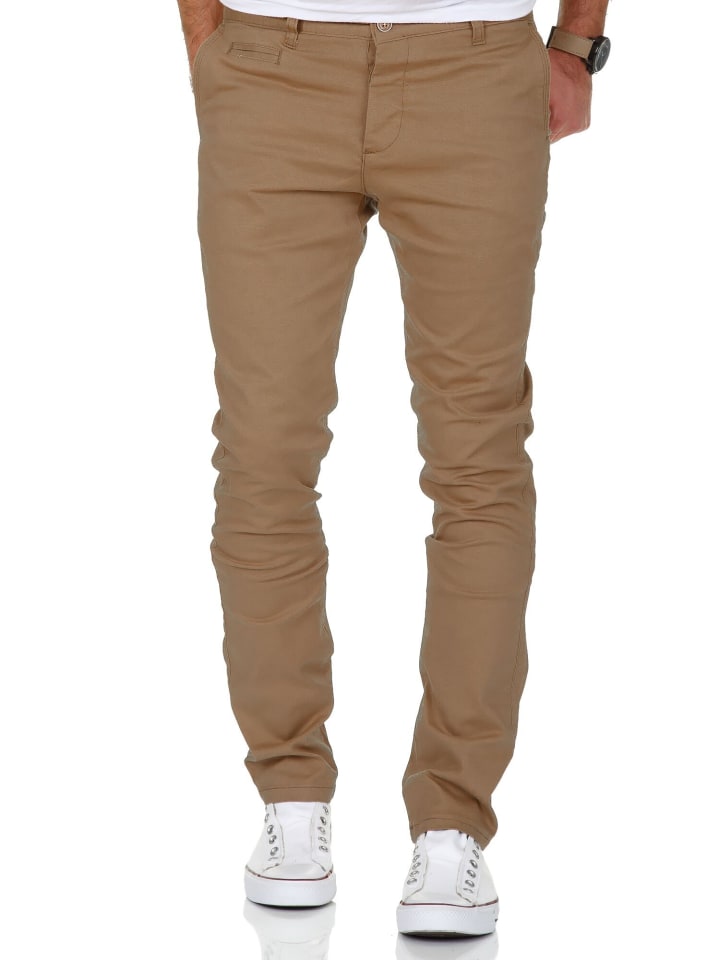 Amaci&Sons Slim Fit Chino mit Stretch ATLANTA in Beige günstig kaufen