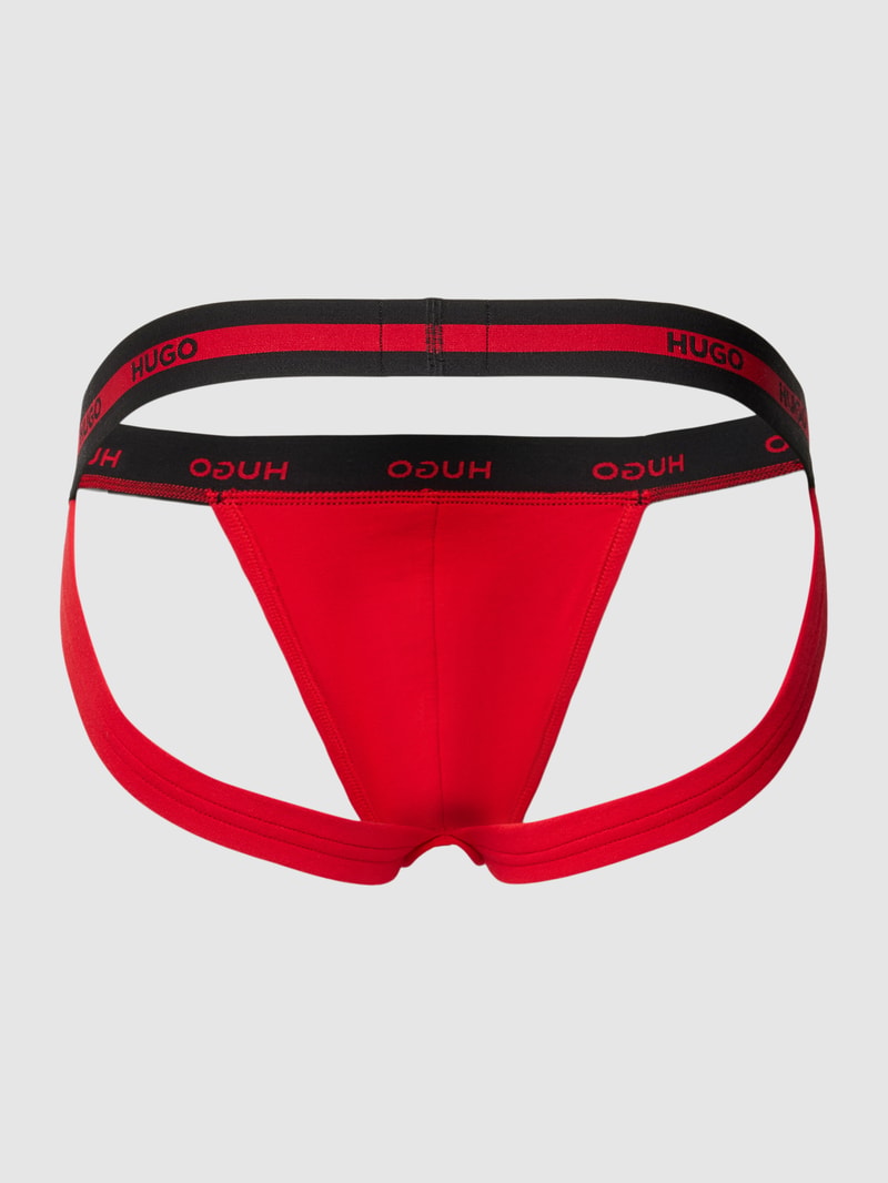 Jockstrap mit elastischem Logo-Bund im 3er-Pack in rot