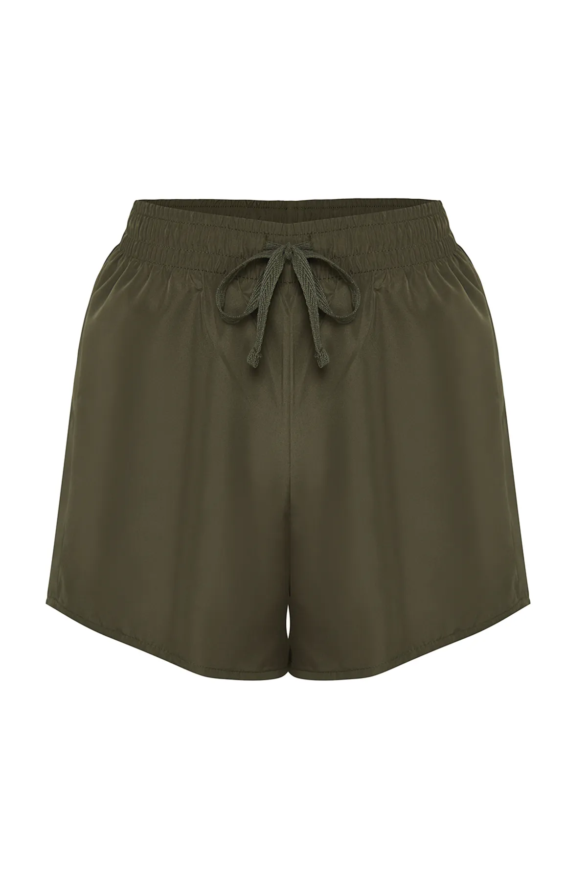 Trendyol Collection  Khakifarbene, zweilagige gestrickte Sportshorts aus Fallschirmstoff mit Innenshorts TWOAW21SR0012