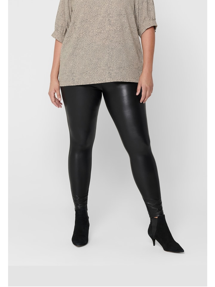 ONLY Carmakoma Kunstleder Hose Plus Size Elegante Leggings Basic CARROOL in Schwarz günstig kaufen 54