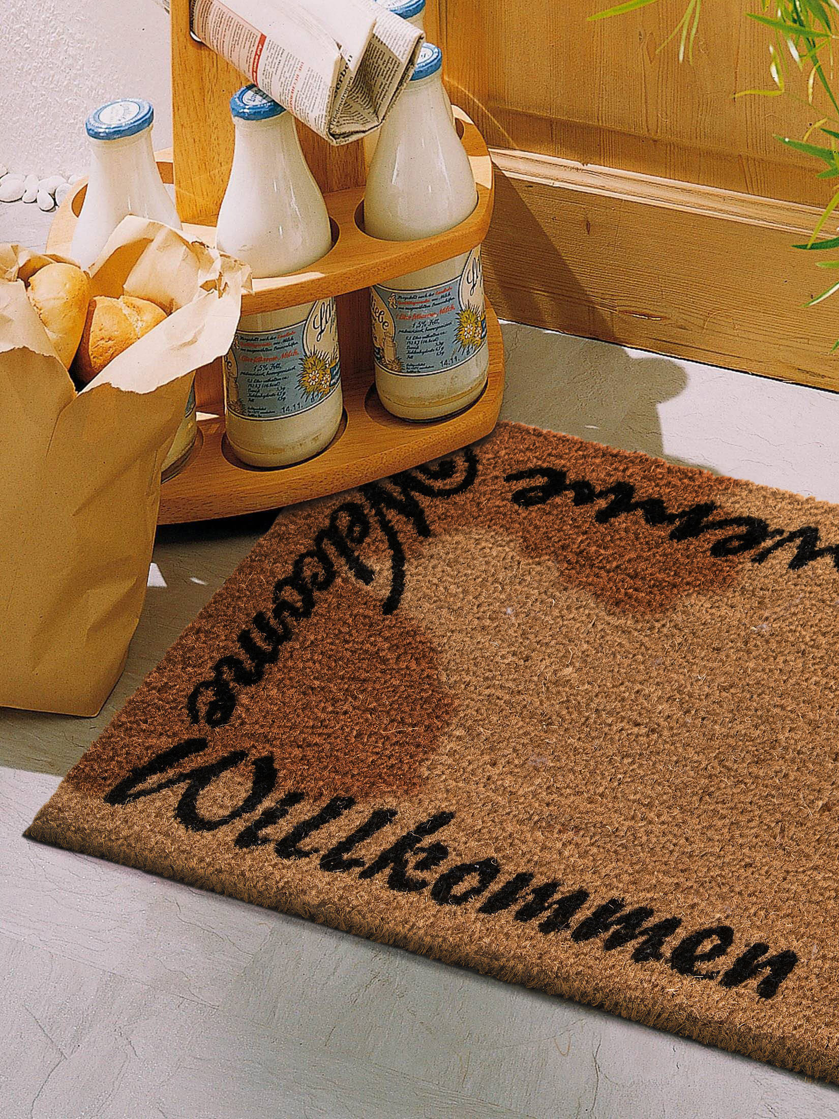 Willkommen Fußmatte, Dunkelbeige