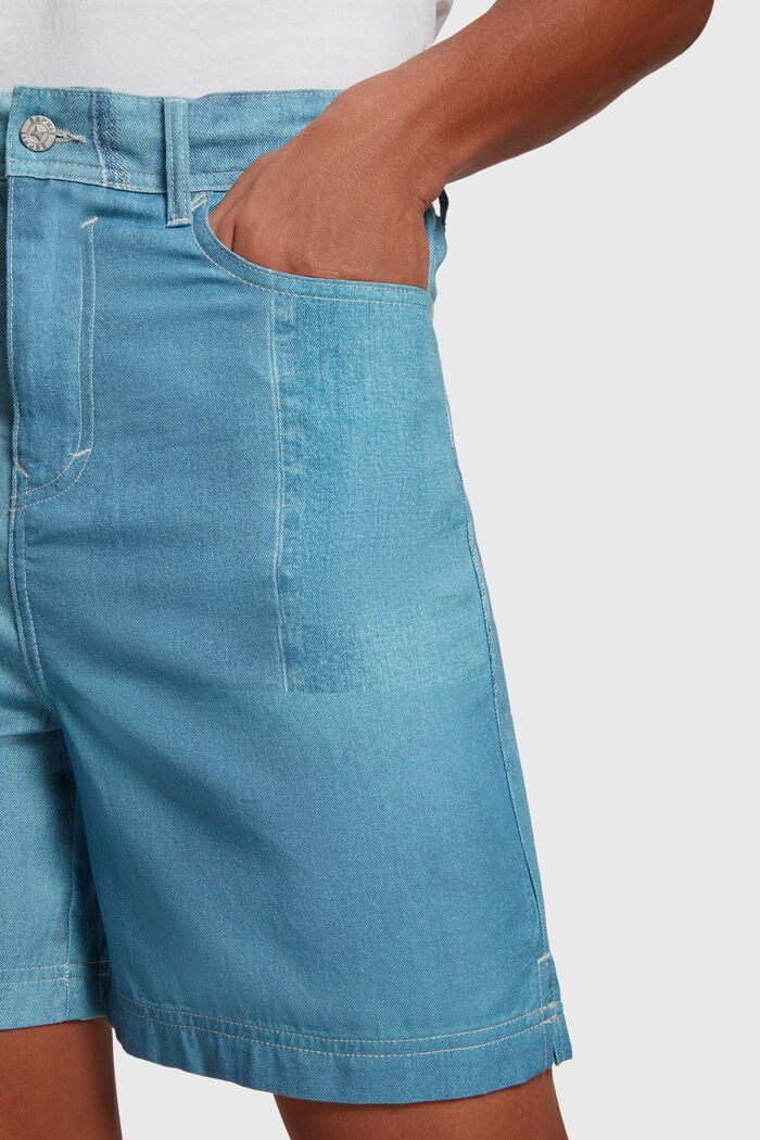Shorts mit Allover Denim-Print