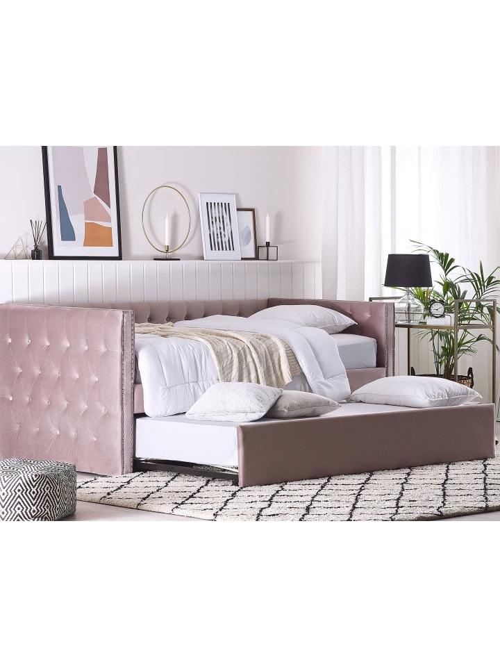 Beliani Tagesbett GASSIN in Rosa - (W) 100 x (H) 88 x (L) 231 cm günstig kaufen onesize