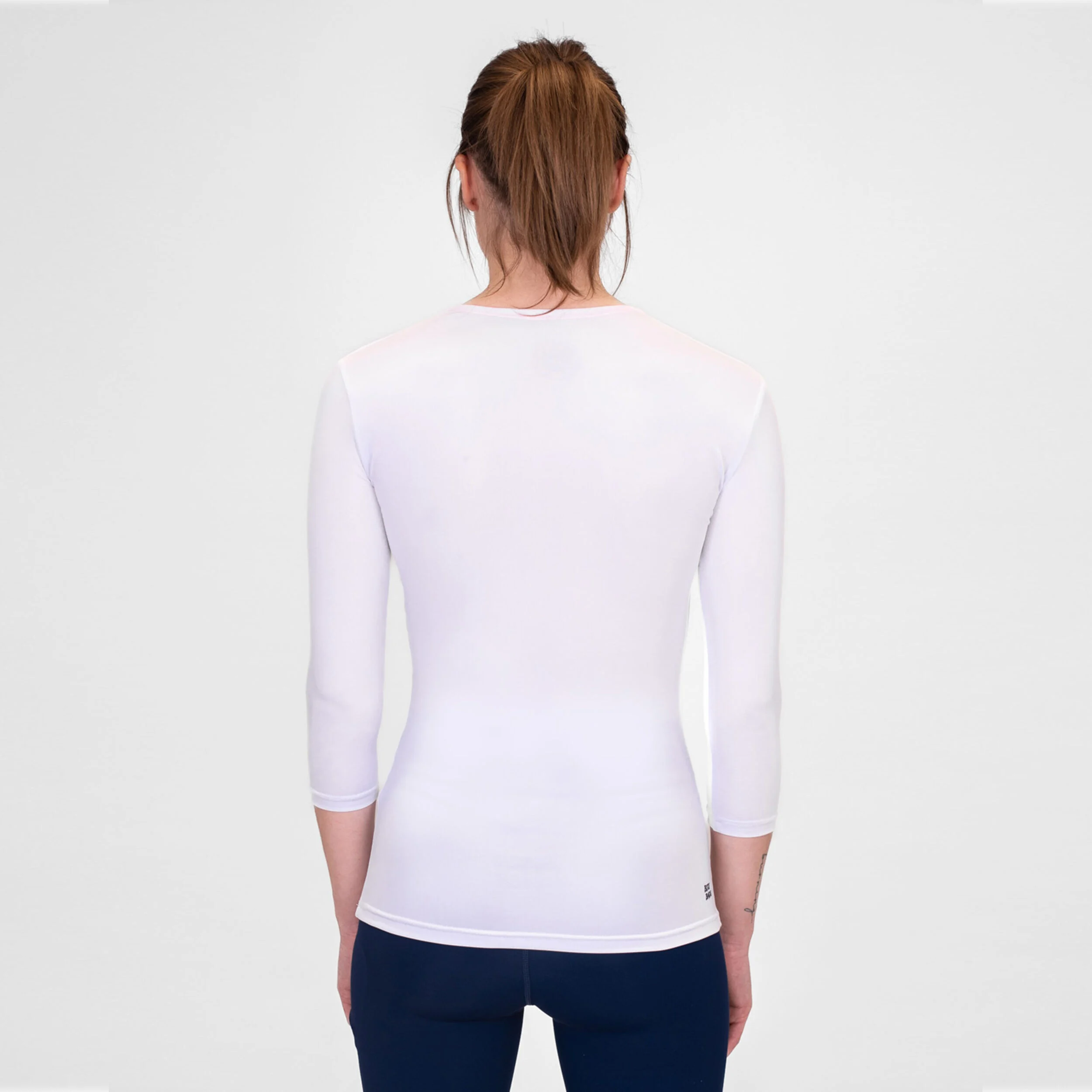 Crew V-Neck Longsleeve Damen - Weiß