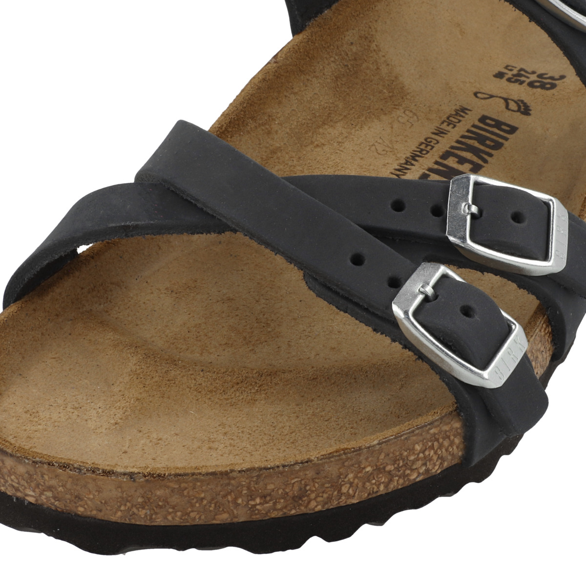 Birkenstock Franca geöltes Naturleder normal Sandale schwarz