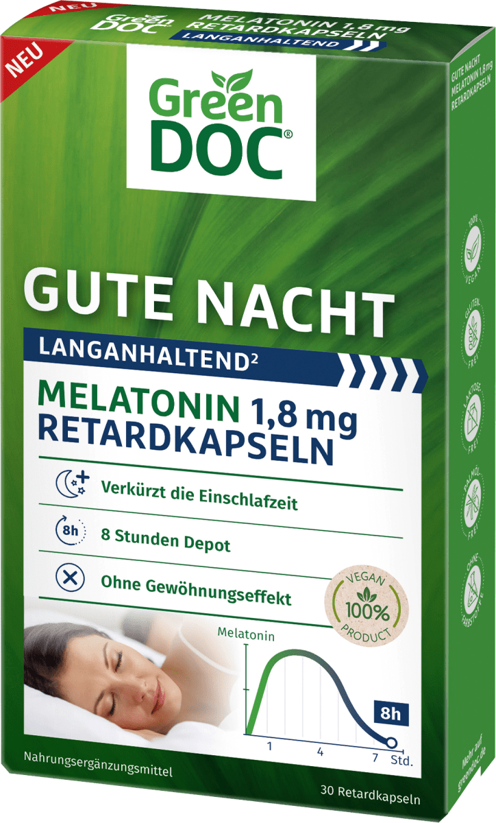 Melatonin 1,8mg Retardkapseln 30 St, 9,6 g