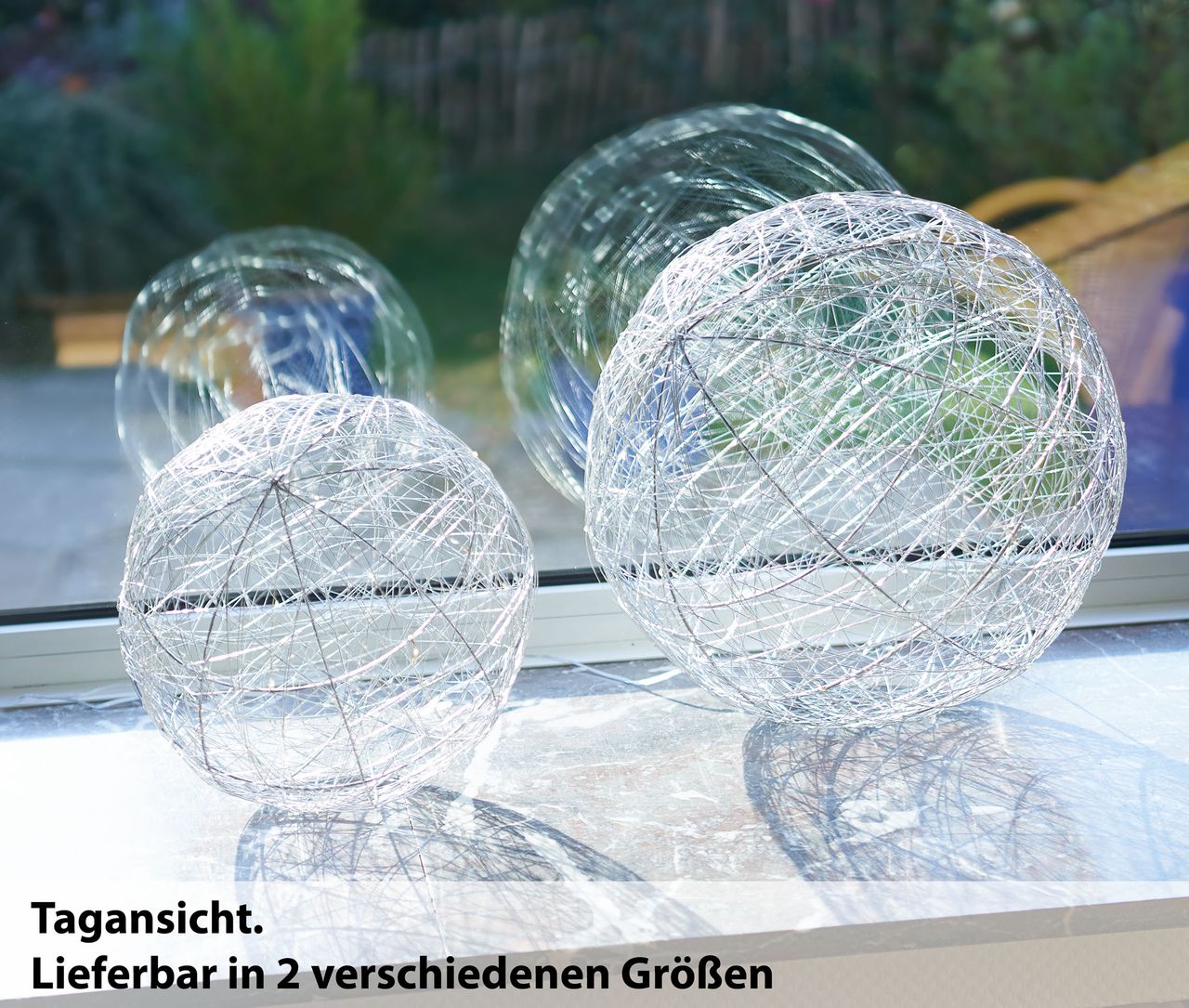 Weles LED-Metalldrahtkugel Ø 40 cm silber