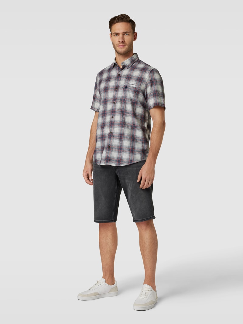 Freizeithemd mit Allover-Muster in beige