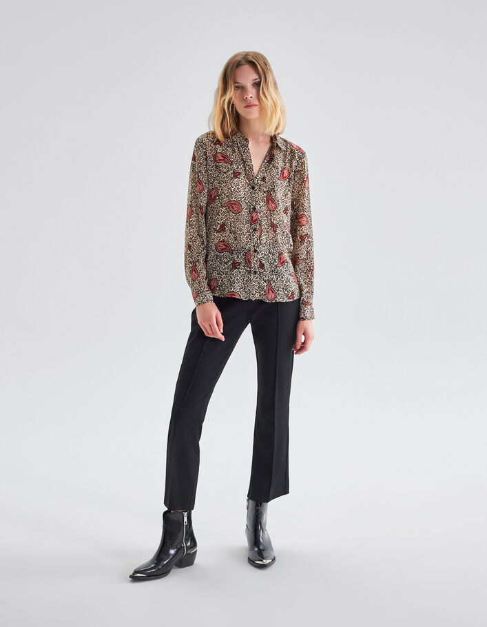 Chemise écrue recyclée imprimé léo cachemire Femme