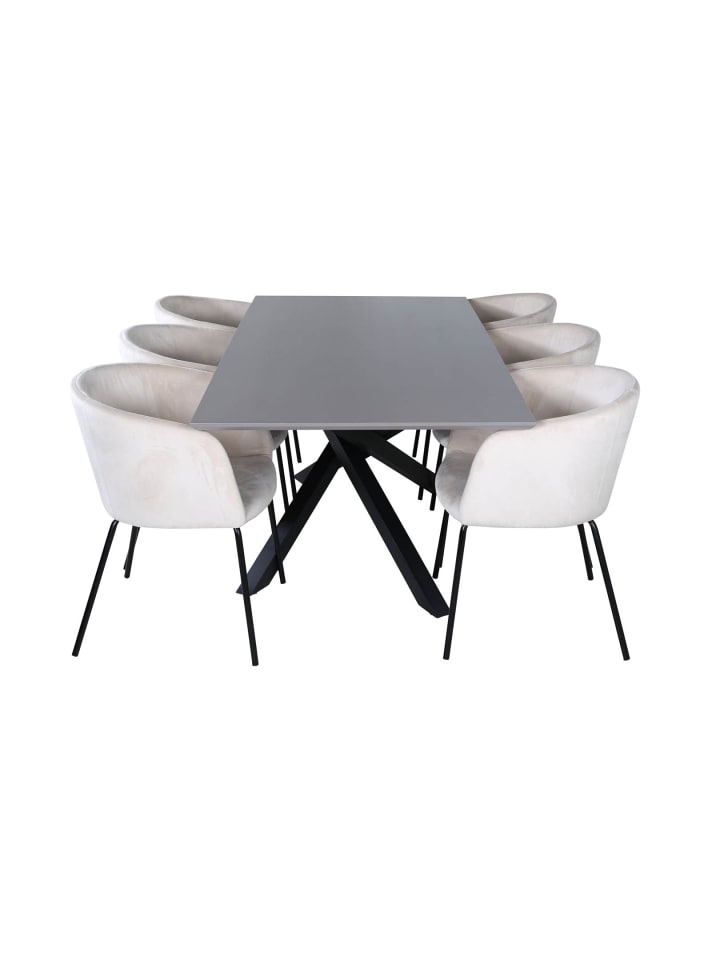ebuy24 Essgruppe Piazza 9 (7-teilig) Beige 90 x 180 cm günstig kaufen onesize