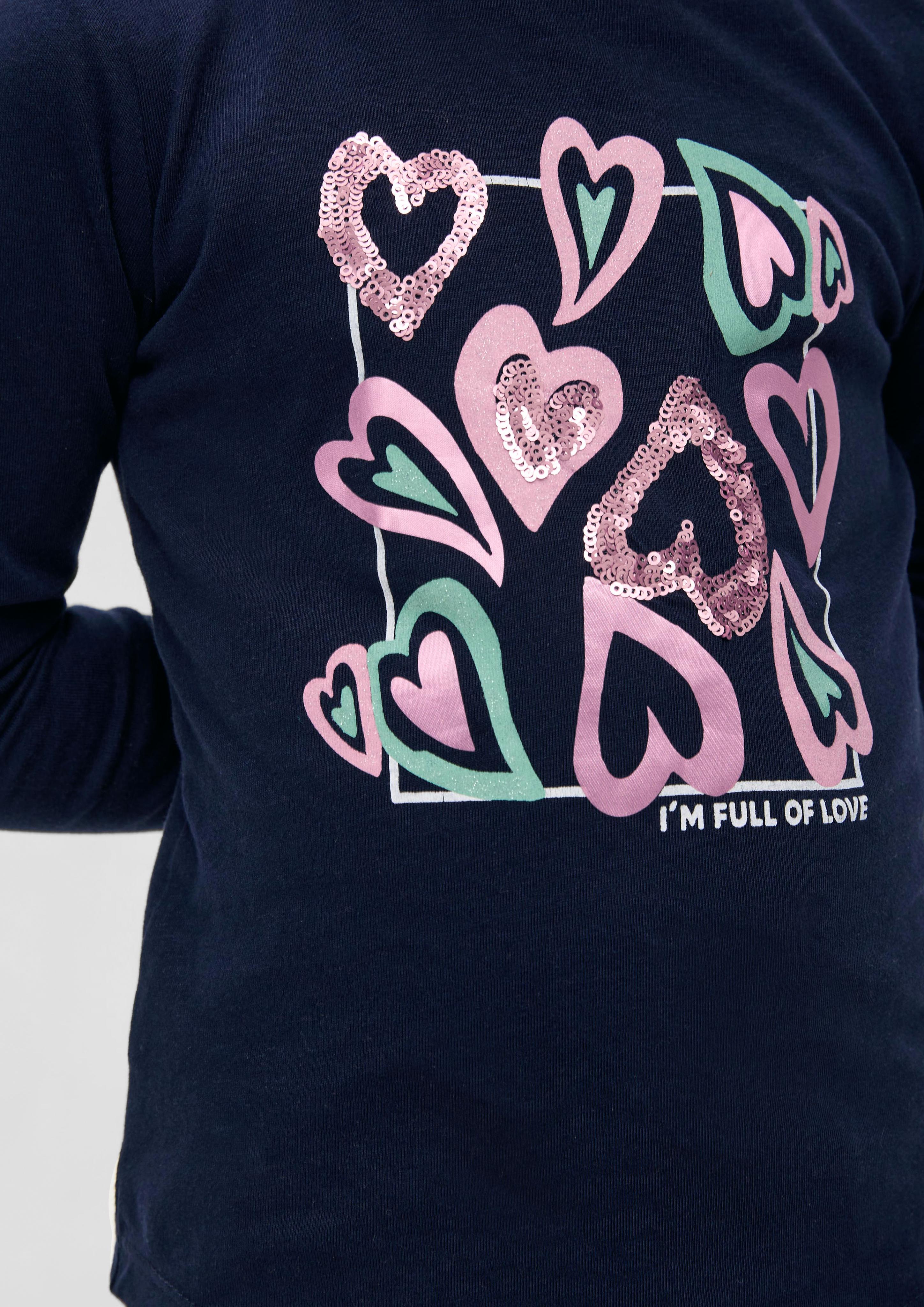 Longsleeve mit Paillettenbesatz  2133802-5952