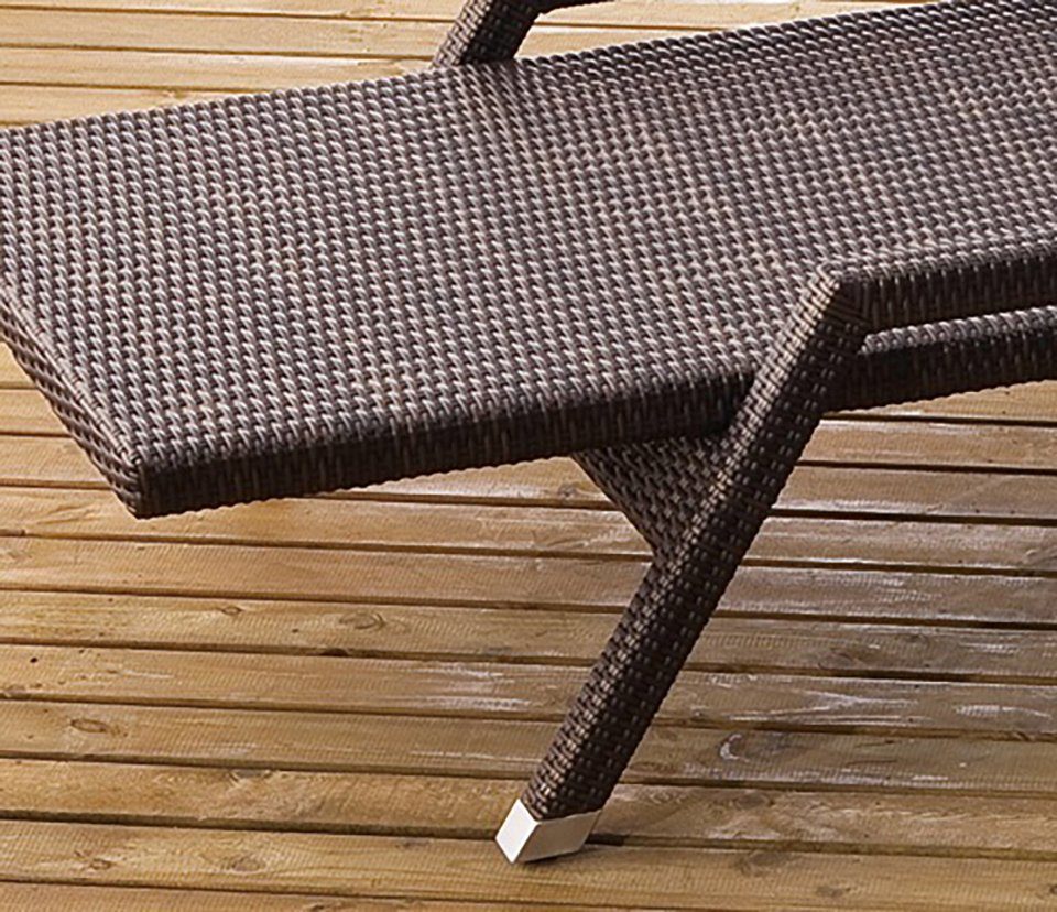 Destiny Gartenliege AUCKLAND, 1-tlg., Polyrattan, 200x75x40cm, verstellbare, bronze, ohne Auflage