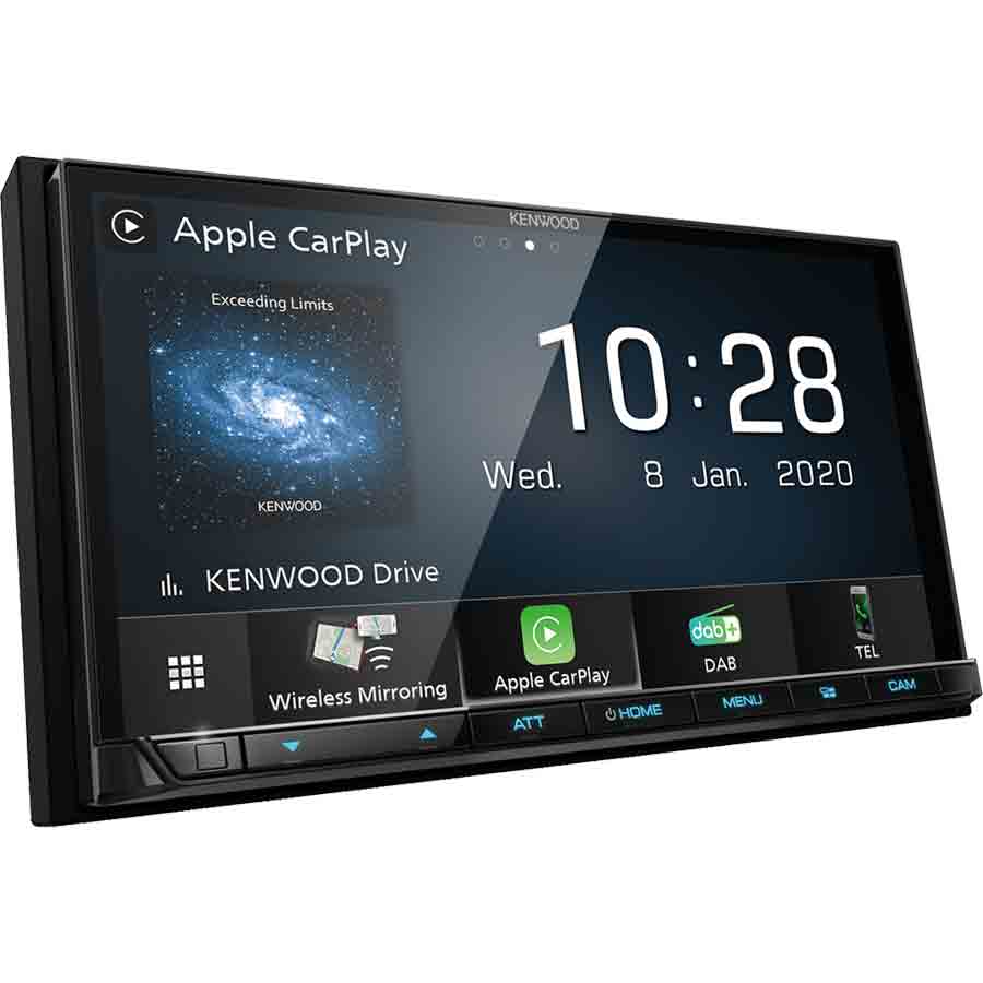 Kenwood DMX8020DABS Moniceiver mit Bluetooth, Apple CarPlay/AndroidAuto, USB, Rückfahrkamera-Kompatibilität uvm. - ATU