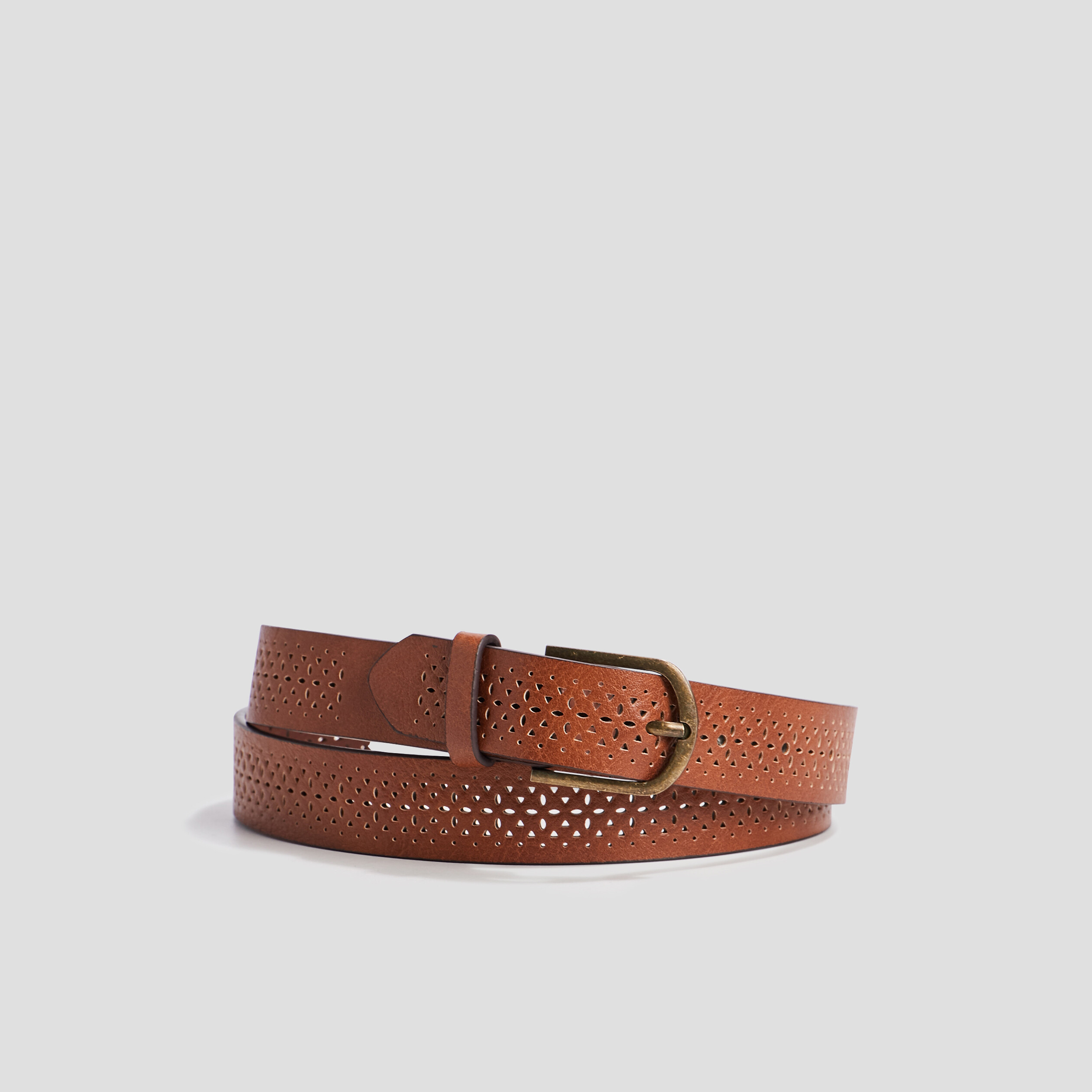 Ceinture perforée camel femme | La Halle