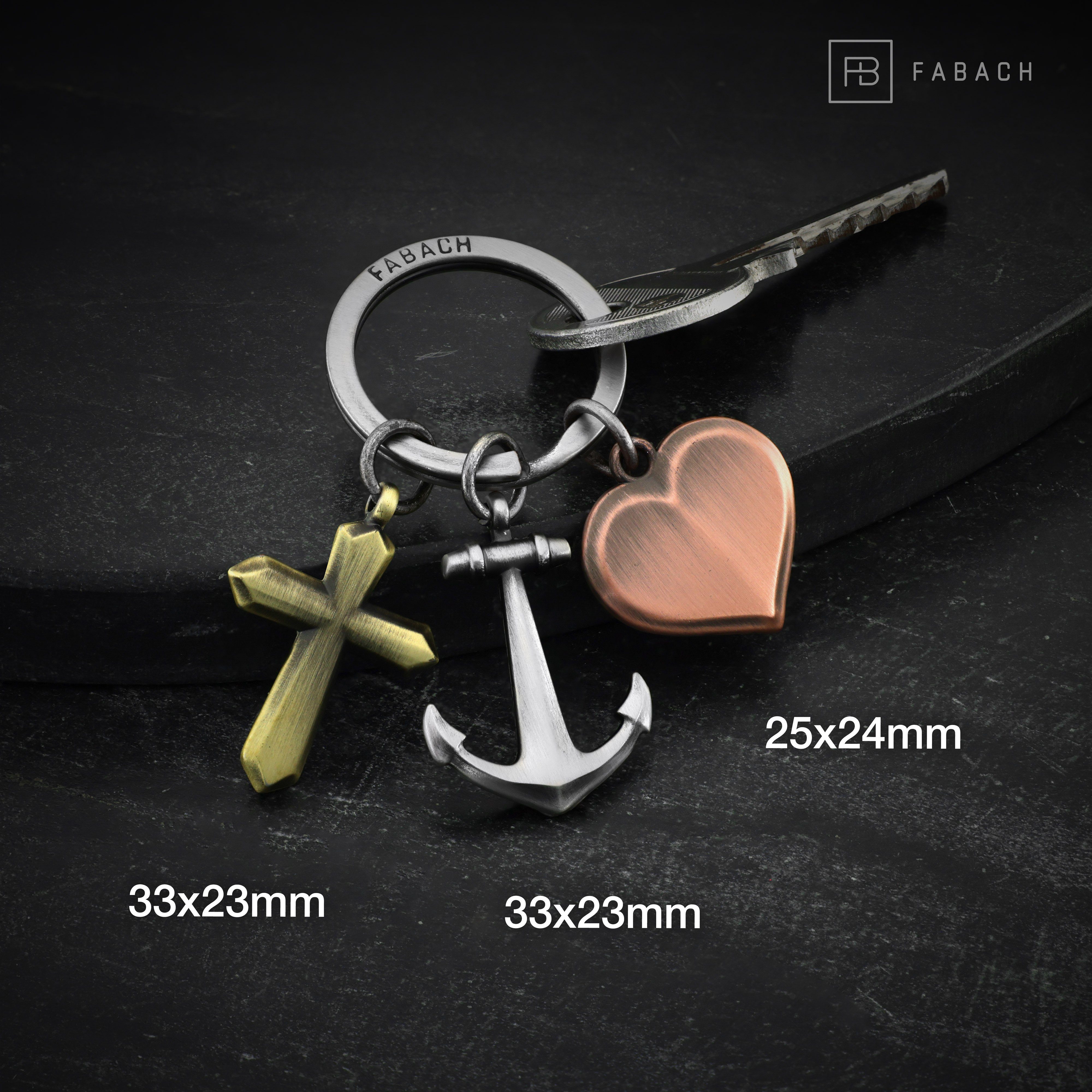 FABACH Schlüsselanhänger Glaube Liebe Hoffnung Schlüsselanhänger - Geschenk Kreuz Herz Anker
