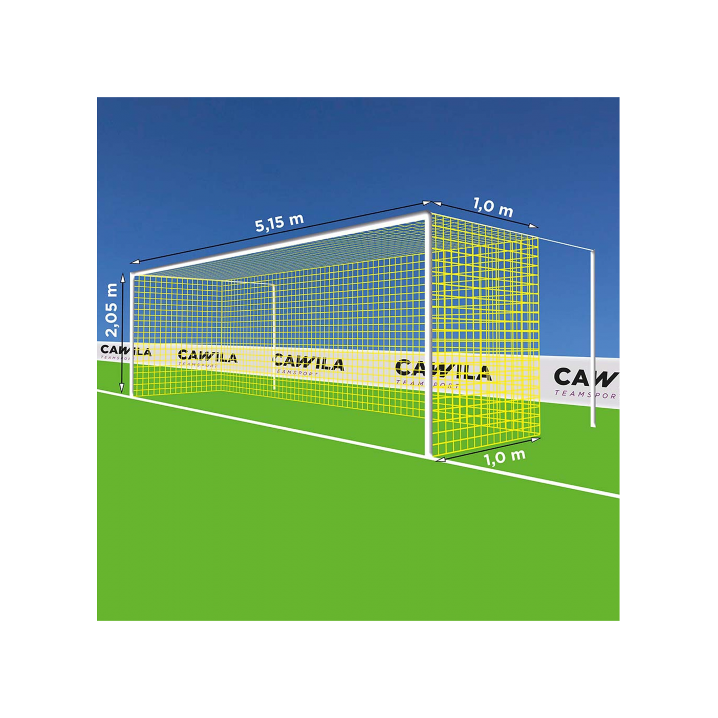 Cawila Tornetz 5,15x2,05m | Tiefe 1,0x1,0m | Maschenweite 12cm | Stärke 4mm | gelb