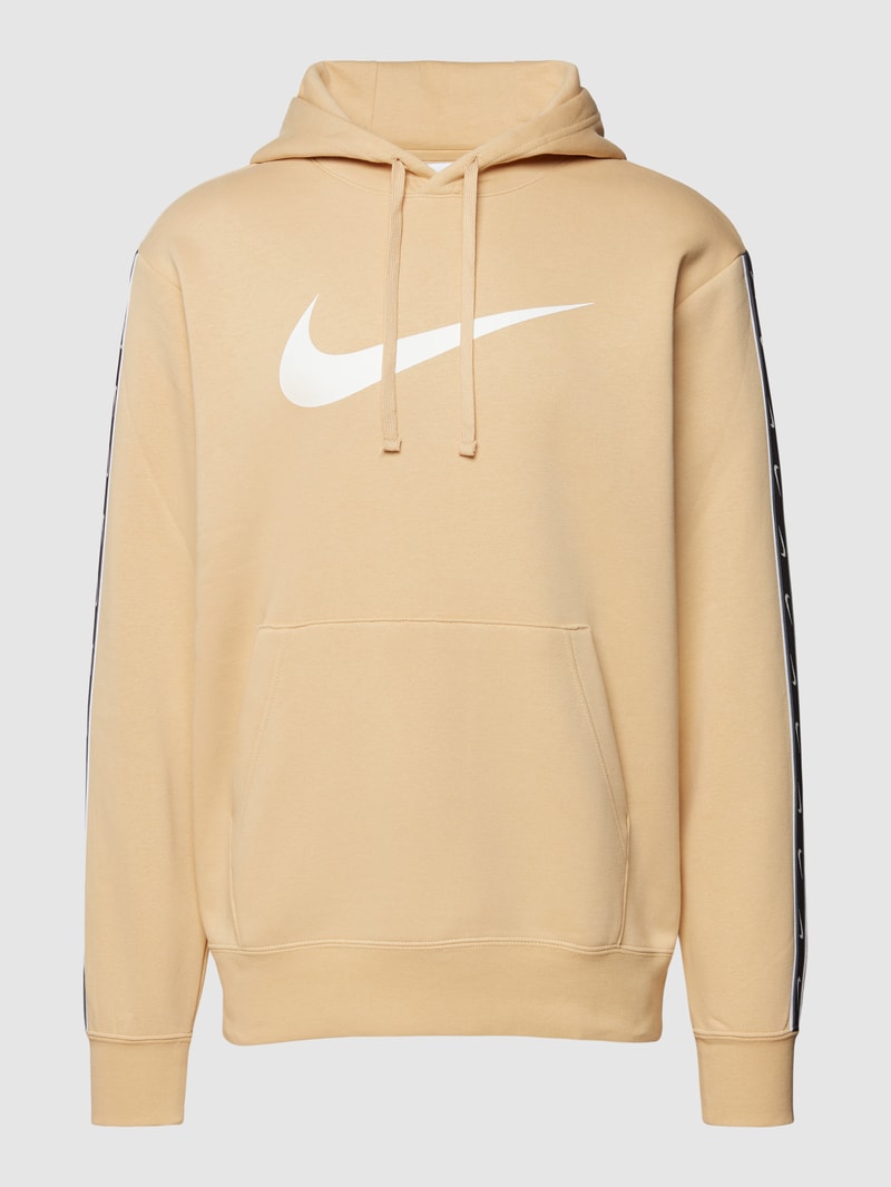 Hoodie mit Känguru-Tasche Modell 'Repeat' in beige