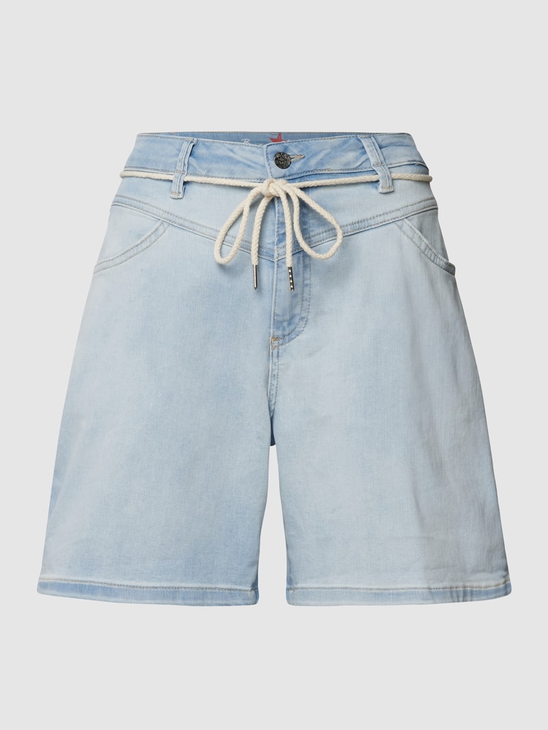 Jeansshorts mit Label-Details in hellblau