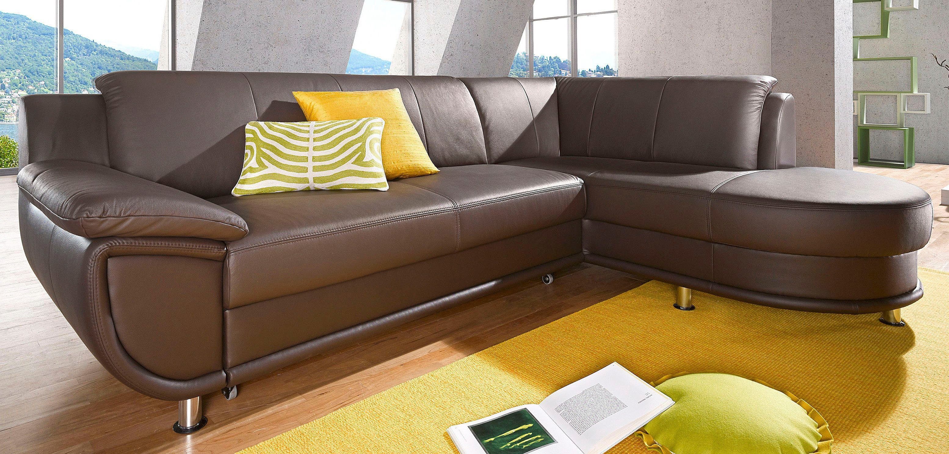 TRENDMANUFAKTUR Ecksofa, wahlweise mit komfortablem Federkern, wahlweise mit Bettfunktion