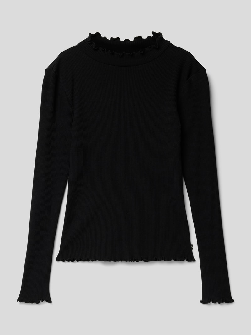 Longsleeve mit Wellensaum in schwarz