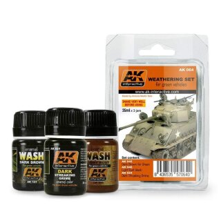 AK Weathering Set for Green Vehicles