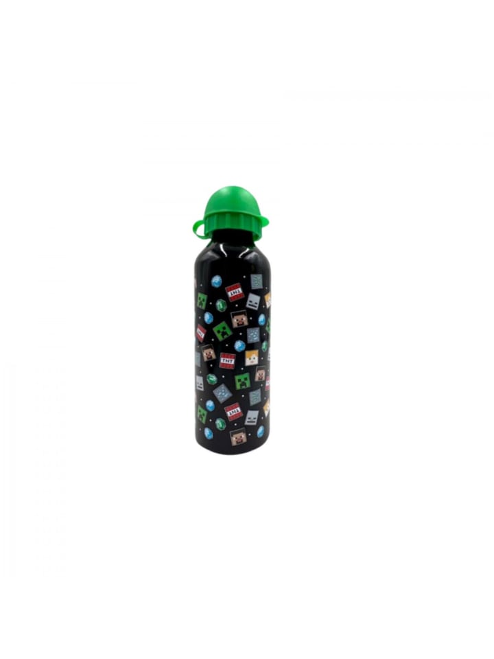 Minecraft Minecraft Trinkflasche - Robuste 500ml Flasche für unterwegs in Schwarz günstig kaufen onesize