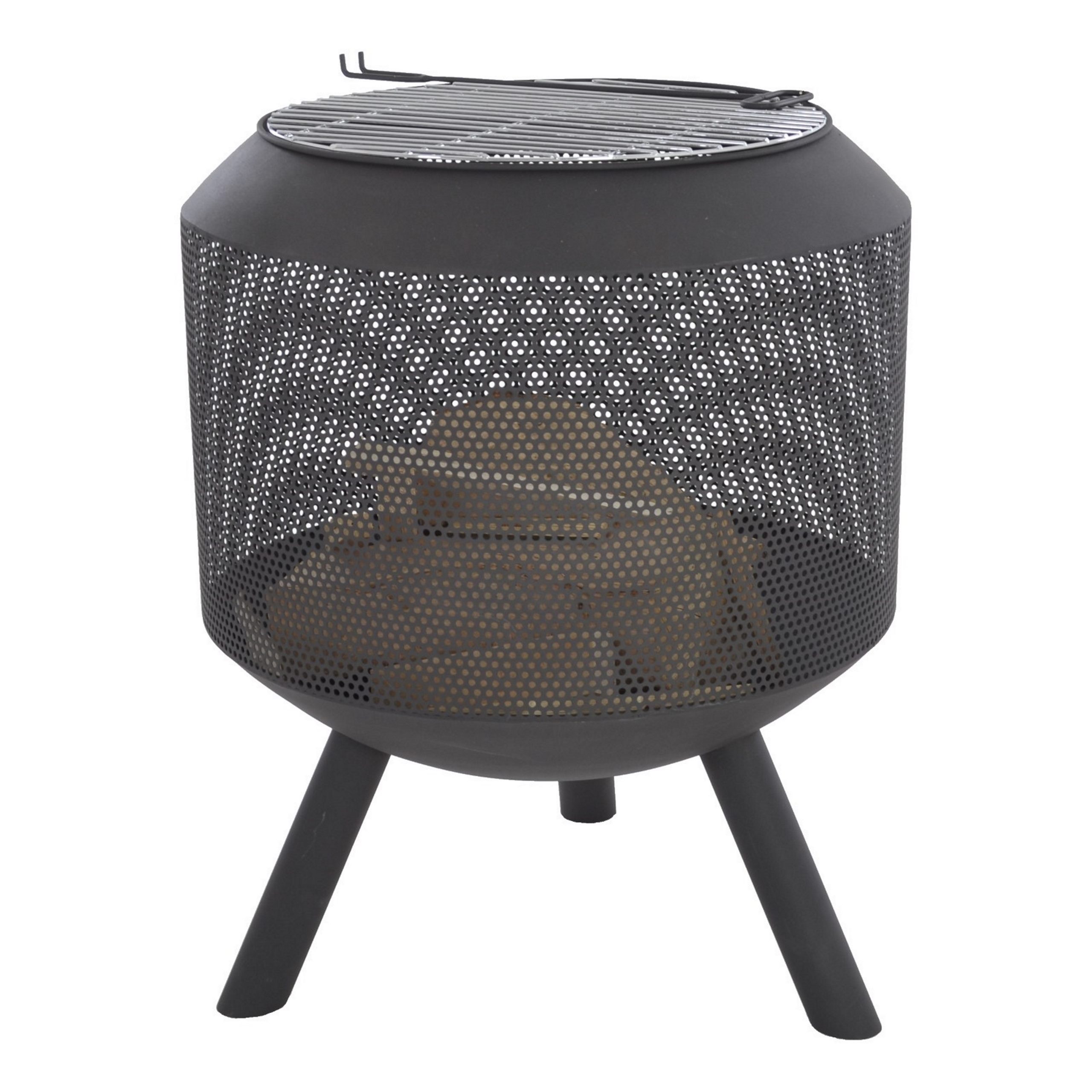 Raburg Feuerkorb XXL BEN in SCHIEFER-DUNKELGRAU - extra großer Design Gartenkamin, (Grillrost, Schürhaken)