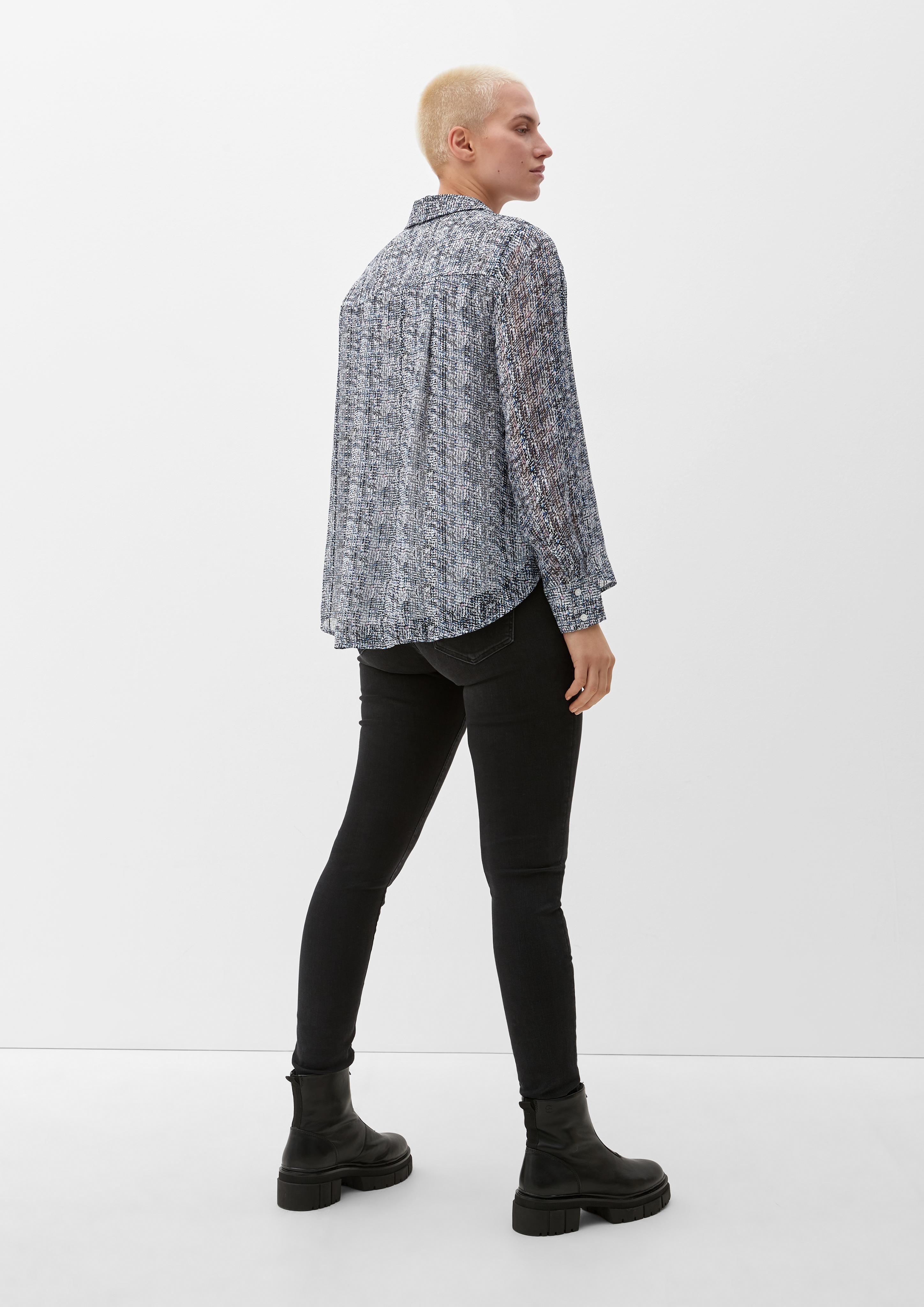 Gemusterte Satinbluse  2124772-02A2