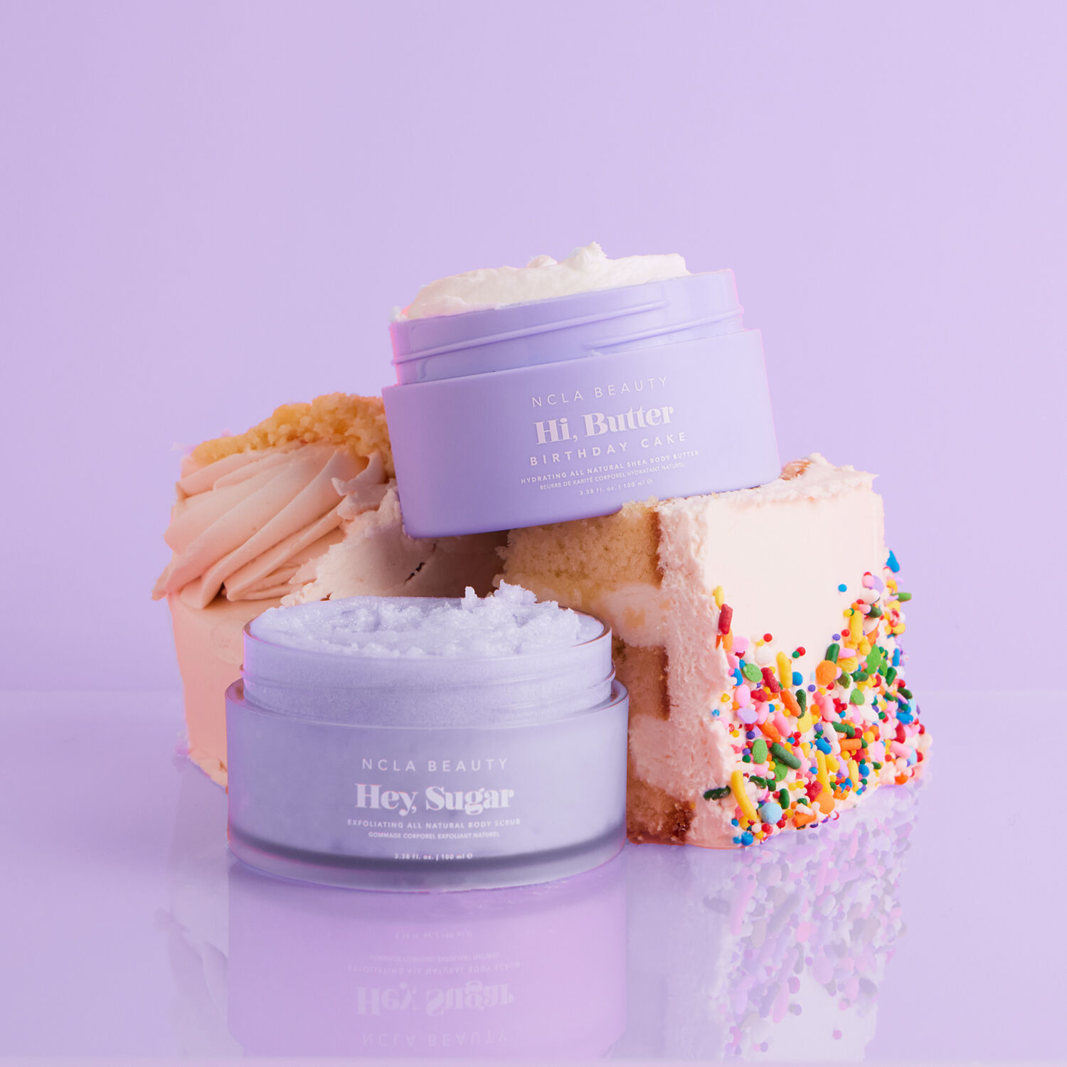 NCLA Beauty All Natural Body Care Set - Birthday Cake Exfoliant Corps 100g + Beurre Corporel 100g