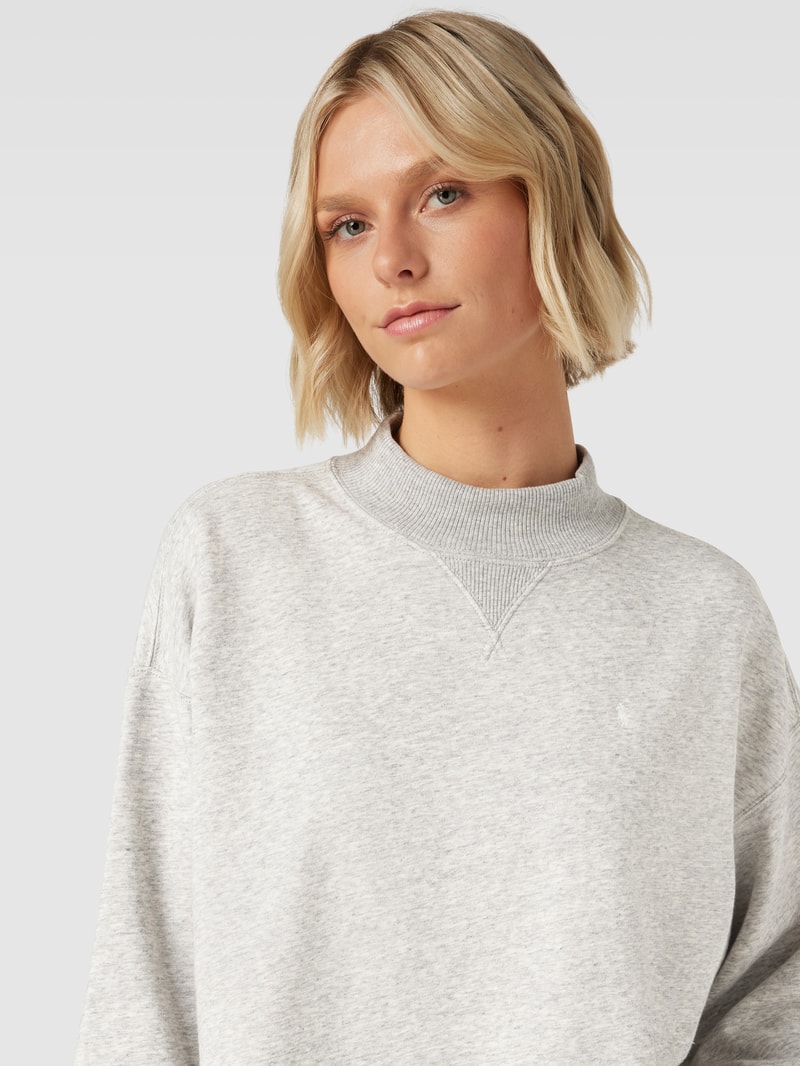 Oversized Sweatshirt mit Stehkragen in stein