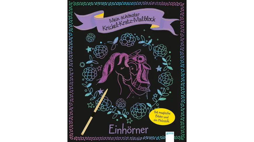 Mein schönster Krickel-Kratz-Malblock. Einhörner