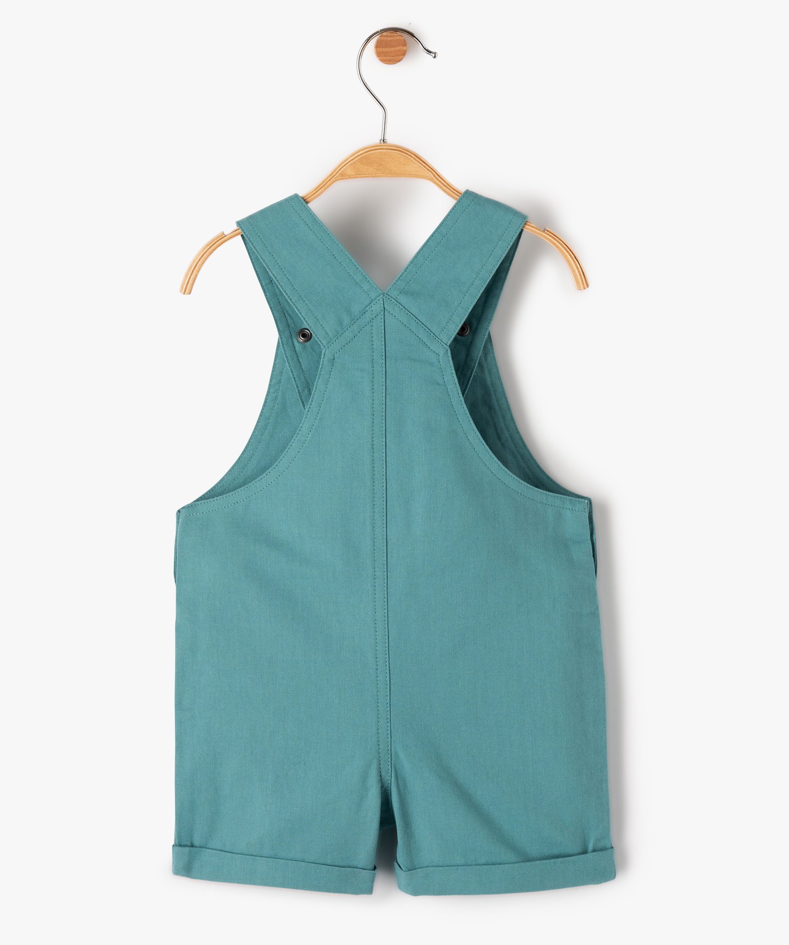 Salopette bébé Garçon courte à revers vert | GEMO