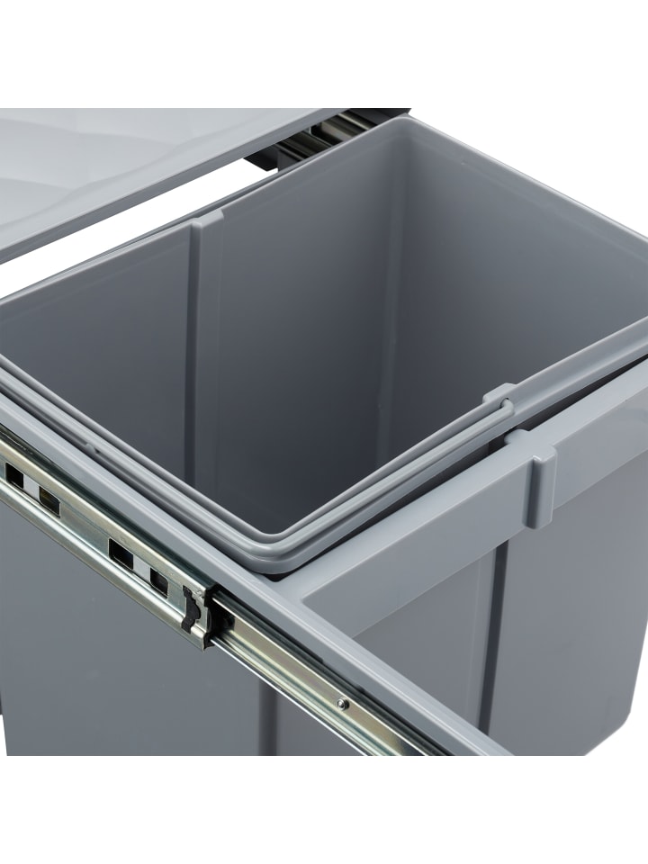 relaxdays Mülltrennsystem Grau Deluxe 2x15L günstig kaufen onesize