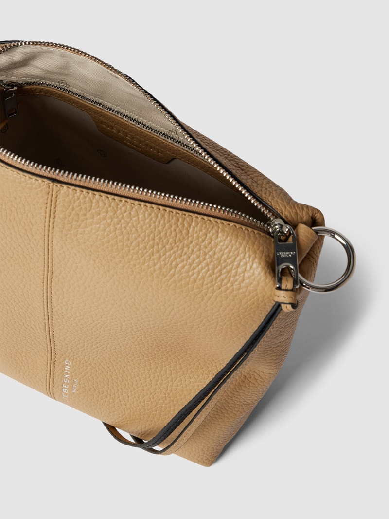 Hobo Bag aus Leder mit Label-Detail Modell 'AISSA' in sand