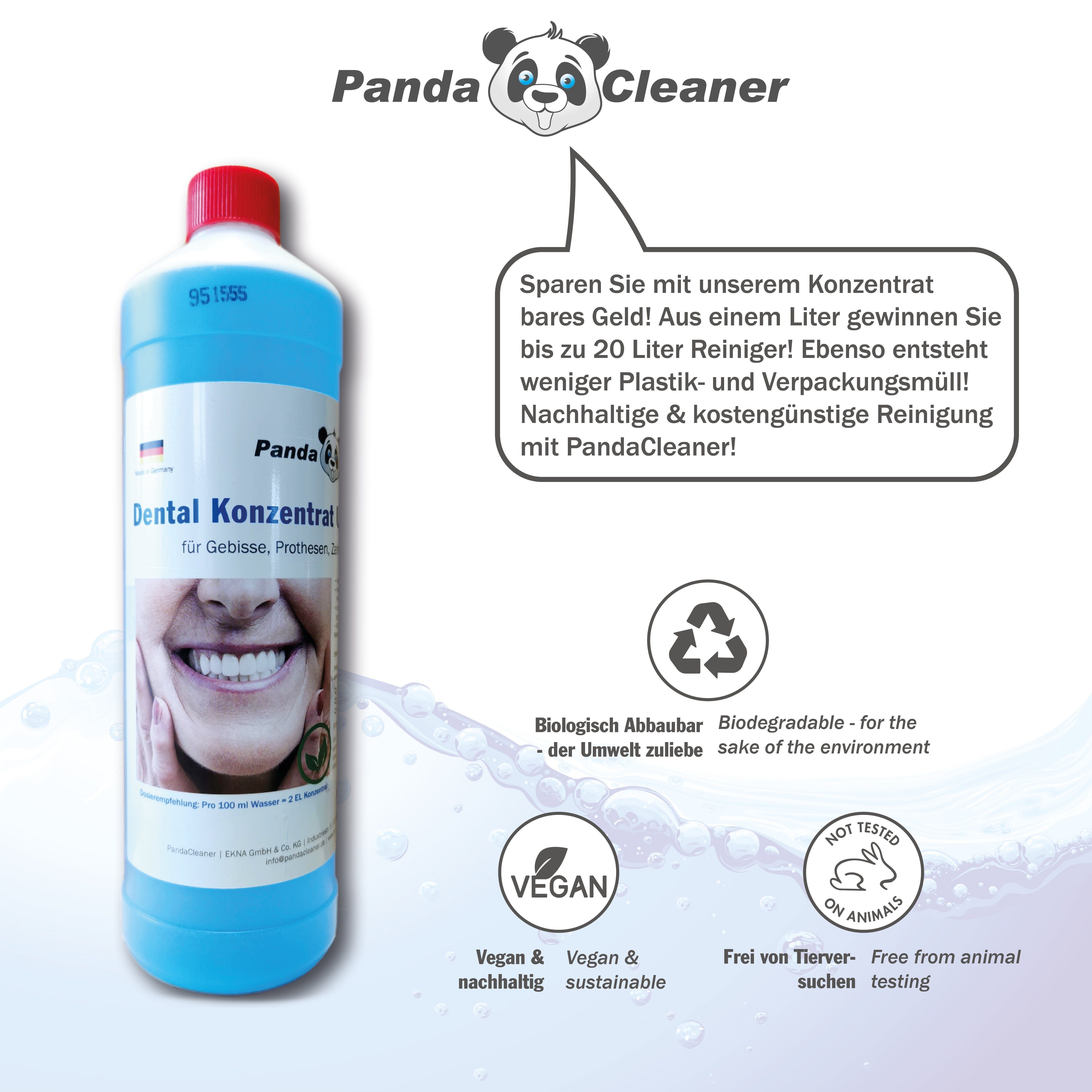 PandaCleaner Dental Konzentrat Ultraschallreiniger - Für Gebisse & Prothesen Reinigungskonzentrat (1-St. 1l)