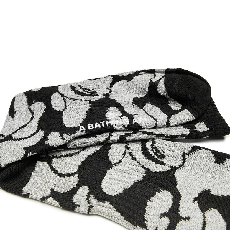 A Bathing Ape Reflective Camo Socks Black
