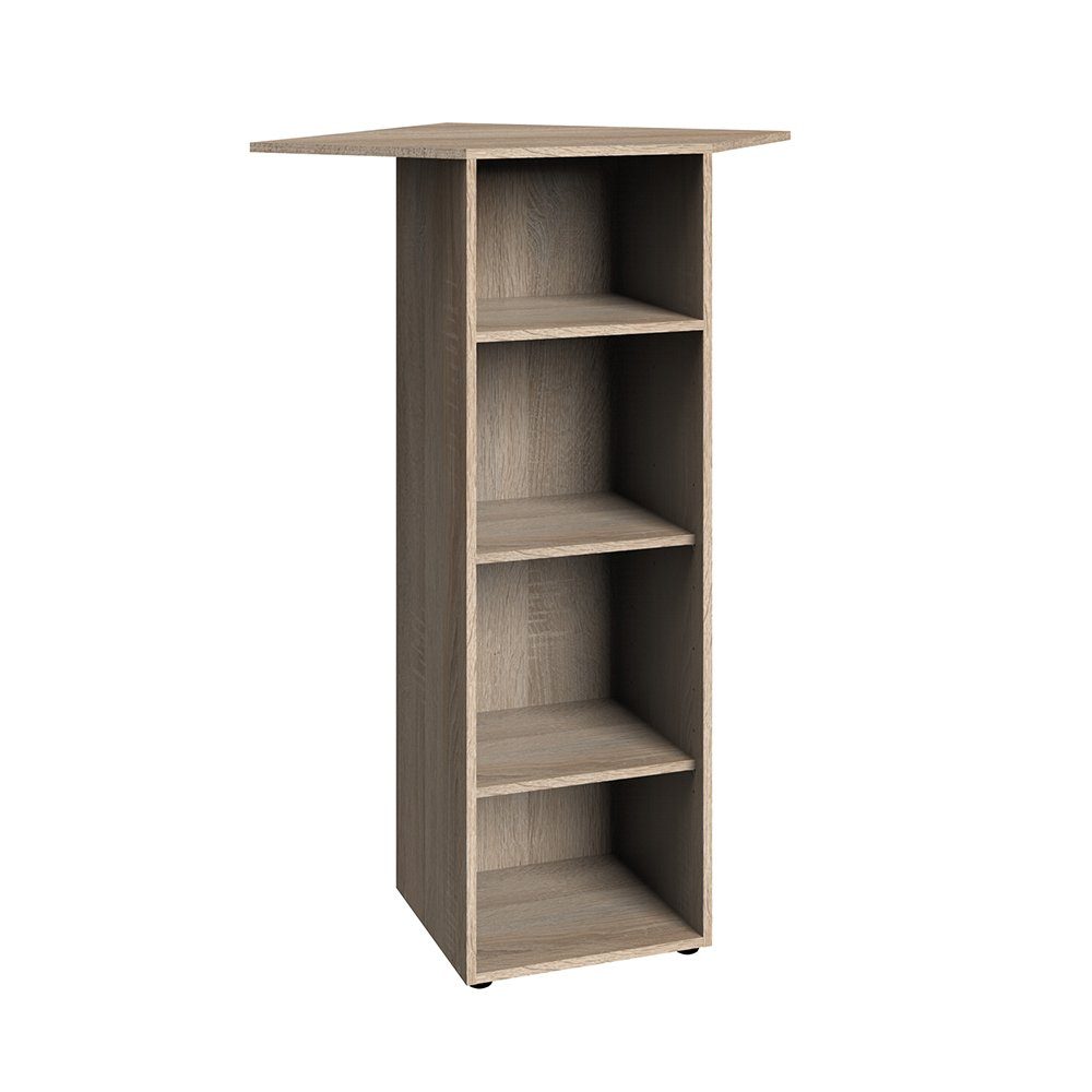 Lomadox Eckregal MIAMI-43, Eckregal, Eiche, 3 offene Fächer, ca. 126cm hoch
